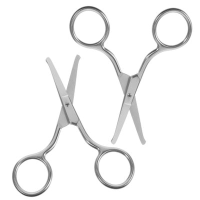 Baluue 8pcs Stainless Steel Hair Scissors Eyebrow Trimmer Scissors Safety Nose Hair Scissor Multi-function Grooming Tools for Men Women