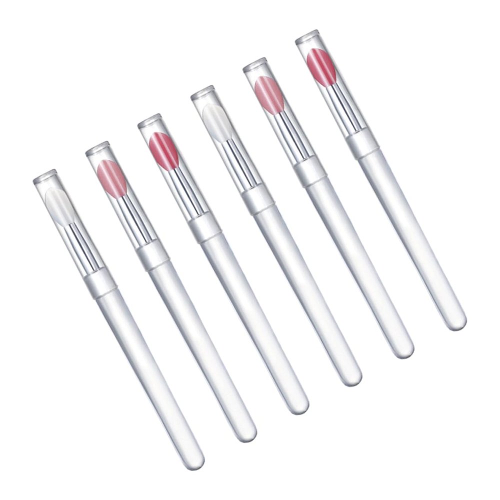 HAPINARY 6pcs Silicone Makeup Lip Brush Applicator Wand Lipstick Brush for Makeup Lovers