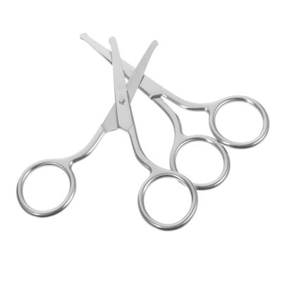 Baluue 2pcs Facial Hair Remover Scissors Women's Eyebrow Razor Nose Hair Trimmer Eyebrow Scissors Sturdy and Easy to Clean for Makeup