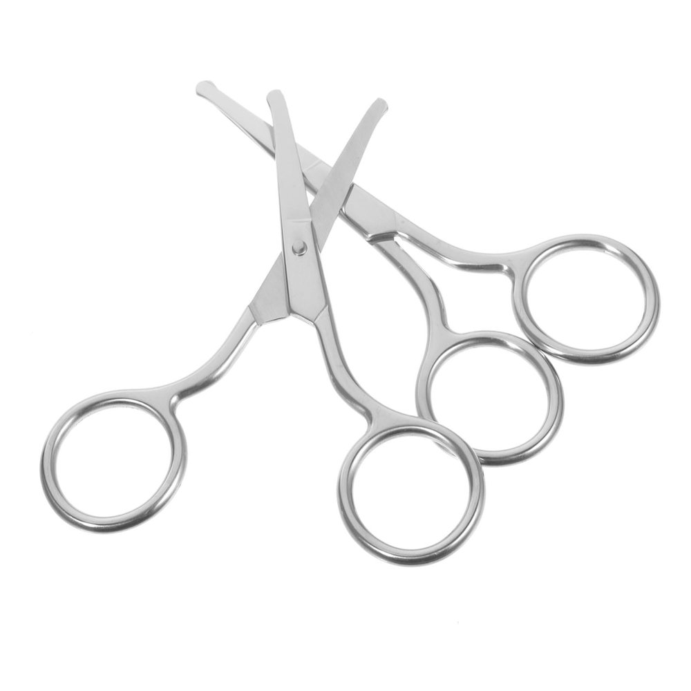 Baluue 2pcs Facial Hair Remover Scissors Women's Eyebrow Razor Nose Hair Trimmer Eyebrow Scissors Sturdy and Easy to Clean for Makeup