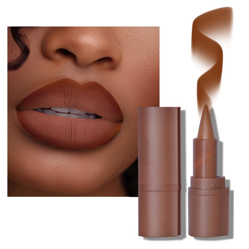 BAISEN DIARY 2-in-1 Gradient Lip Liner and Lipstick Lip Combo Set - Achieve Flawless Contour and Gradual Ombre Effect with Easy-to-Use Crayon Form and Cone Tip (04# Toffee, 1 Count (Pack of 1))