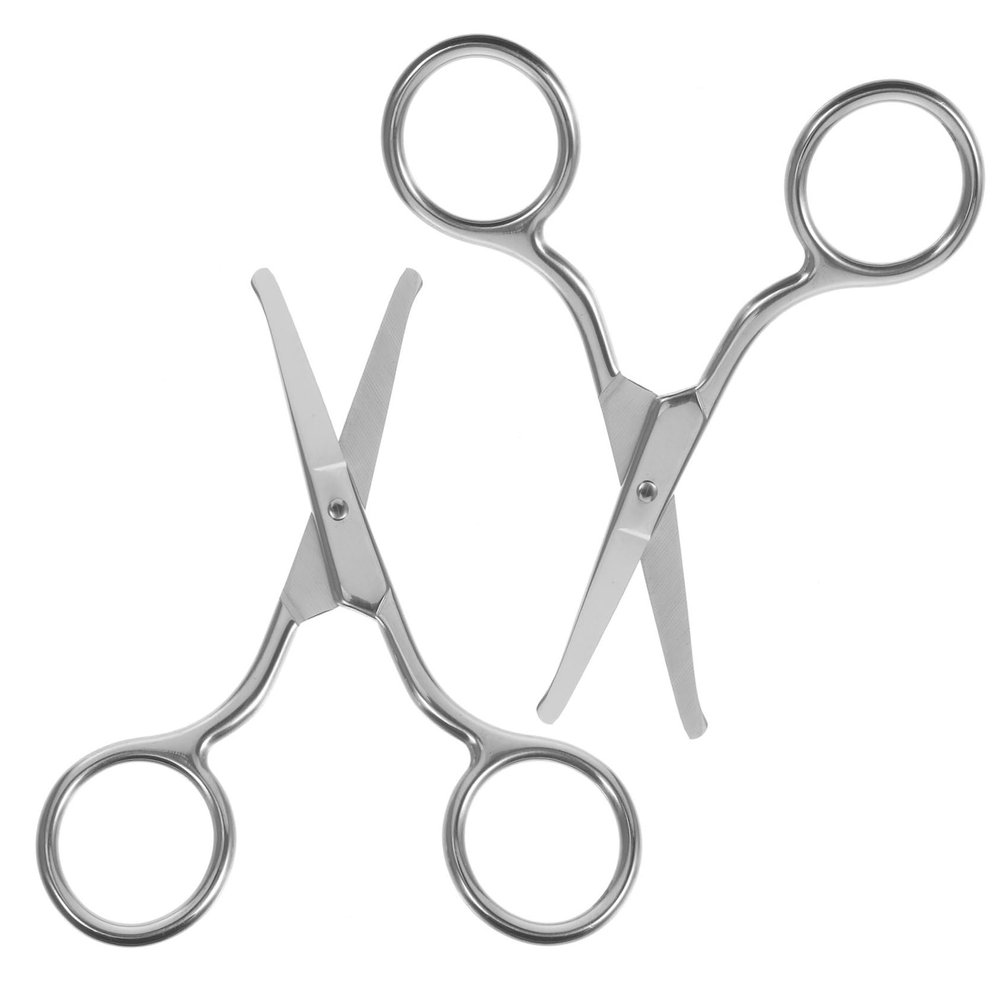 Baluue 4pcs Facial Hair Removal Scissors Women Eyebrow and Nose Hair Trimmer Precision Stainless Steel Scissor