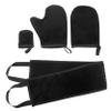 TOBBOMEY Sunless Tanning Glove Set Self Back Applicator Tanning Mitt for Back Body Exfoliating Mitt Self Tanner Accessory Black view 1
