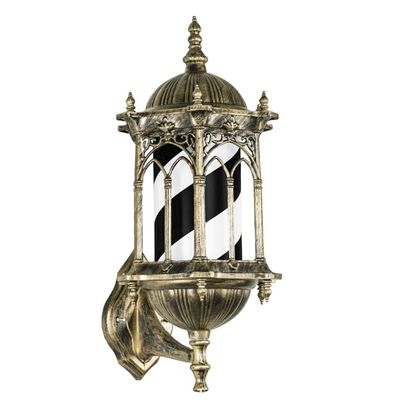 JKSVTF Led Barbers Pole Black White Stripes Illuminating Rotating Outdoor Waterproof Barber Shop Salon Sign Light Traditional Retro Waterproof Palace Wall Lamp