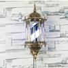 JKSVTF Led Barbers Pole Black White Stripes Illuminating Rotating Outdoor Waterproof Barber Shop Salon Sign Light Traditional Retro Waterproof Palace Wall Lamp view 2