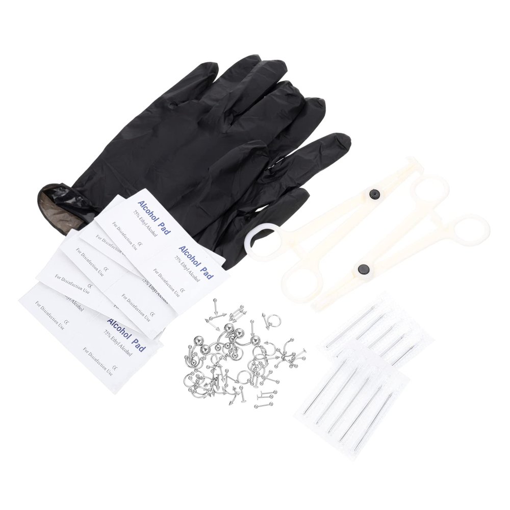 Baluue Body Piercing Set Kit Self Piercing Tools Tragus Jewelry Stainless Steel Allergy