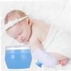 Baluue 2pcs Powder Puff Box Soft Plush Talcum Powder Puff with Sifter for Boy Girl Easy One-Hand Operation for Home Use and Gentle Skin Sky Blue Color view 2