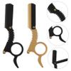 Didiseaon 2pcs Manual Razor for Men Ergonomic Beard Shaver for Barbershop and Home Use Classic Straight Razor Gold Black for Close Shaving and Eyebrow Shaping view 3
