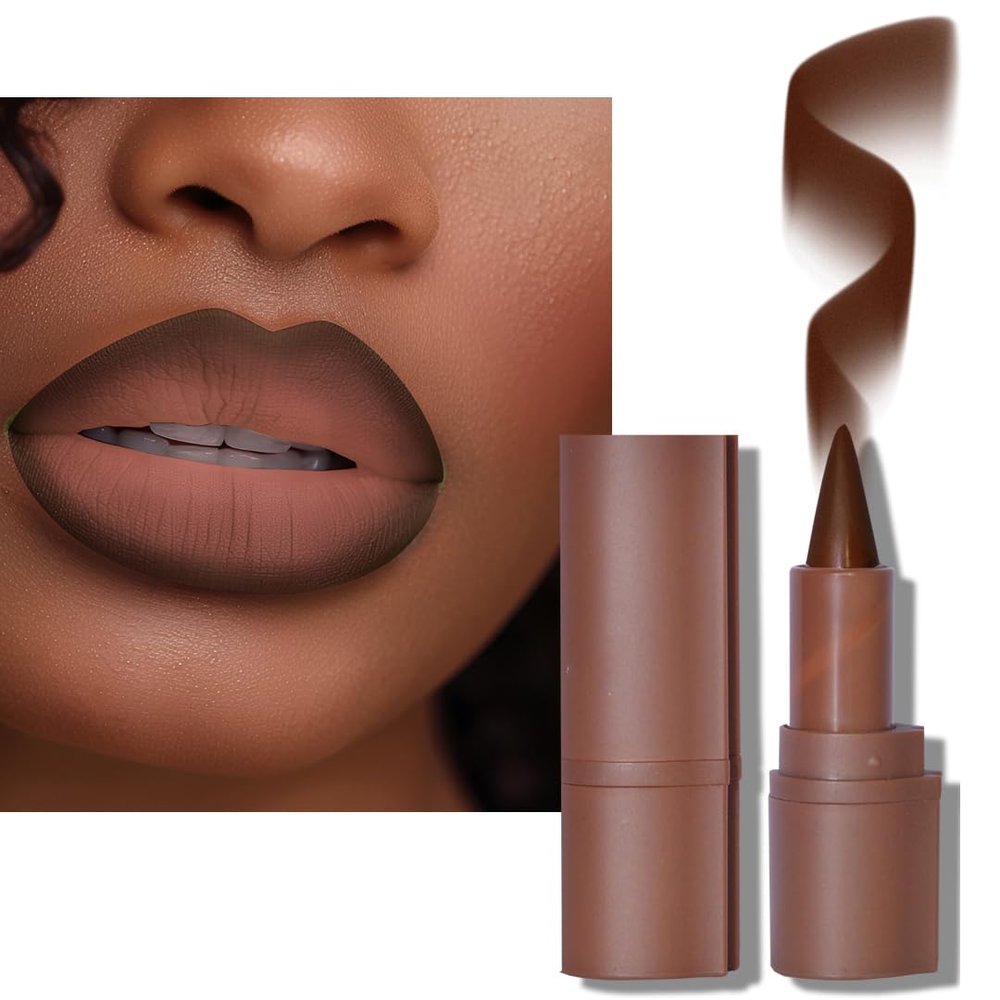BAISEN DIARY 2-in-1 Gradient Lip Liner and Lipstick Lip Combo Set - Achieve Flawless Contour and Gradual Ombre Effect with Easy-to-Use Crayon Form and Cone Tip (06# Coffee Bean, 1 Count (Pack of 1))