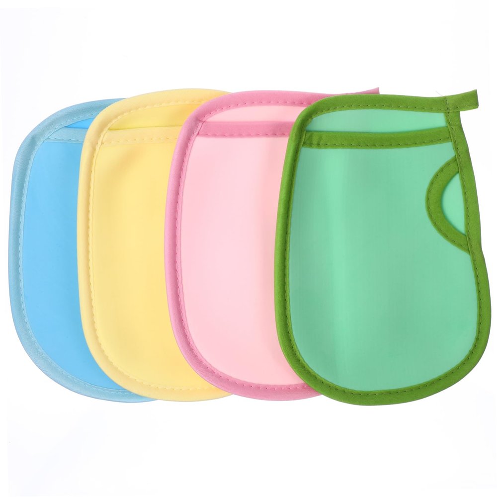 Baluue 4pcs Exfoliating Shower Gloves for Boy Girl Soft Bathing Mitts for Dead Skin Removal Gentle Scrubber for Smooth Skin Daily Use Bath Shower