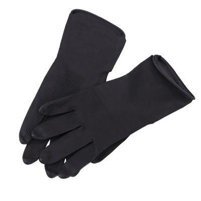 Anneome 5pairs Hair Salon Gloves Black Latex Gloves Non-slip Hair Dye Barber Shampoo Cleaning Home Use