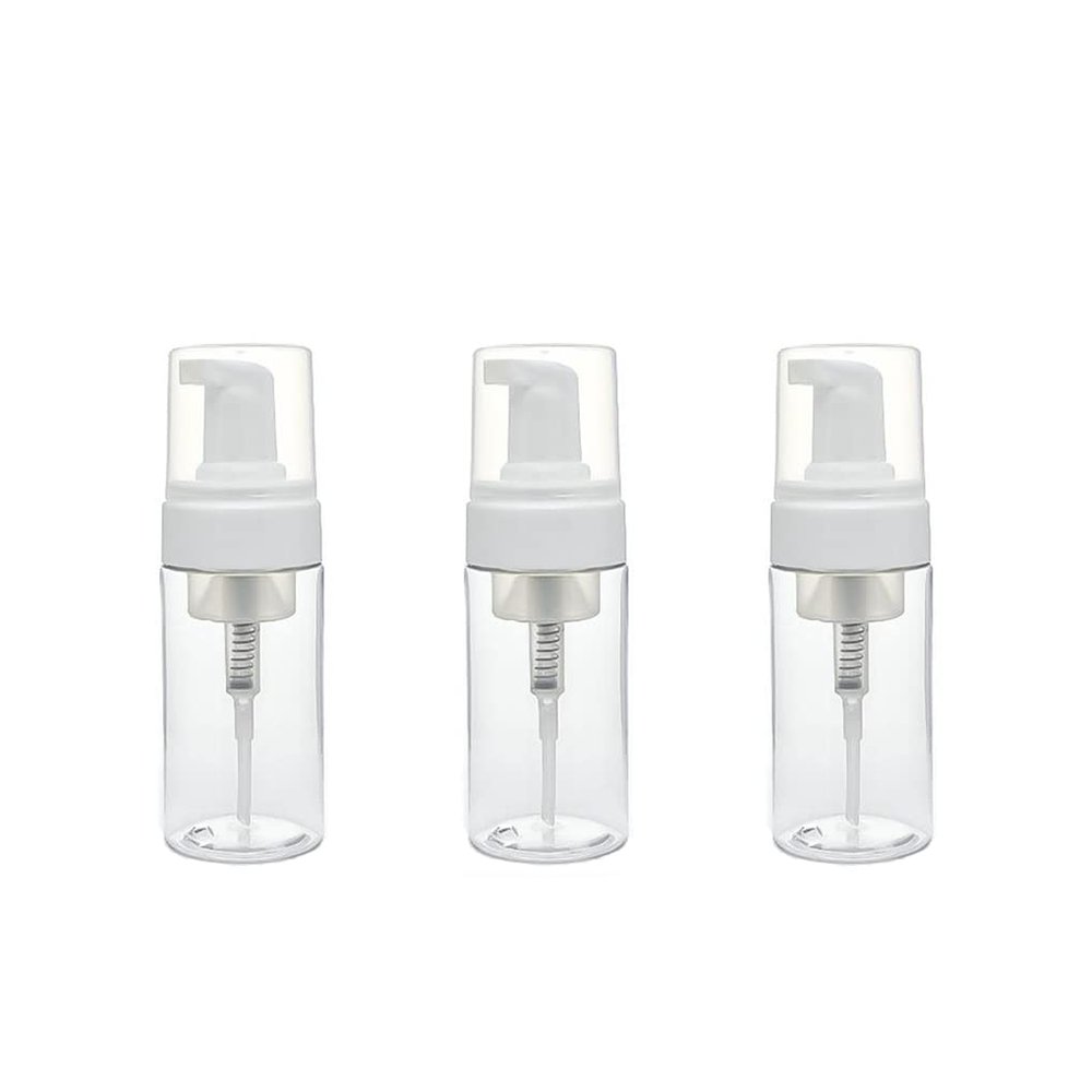 12 Pcs 30ml Refillable Empty Foam Bottle Plastic Pump Press Dispenser for Liquid Soap Lash Cleanser Shampoo Foaming Cleaning Castile Travel Cosmetics Packaging (3pcs 100ML)