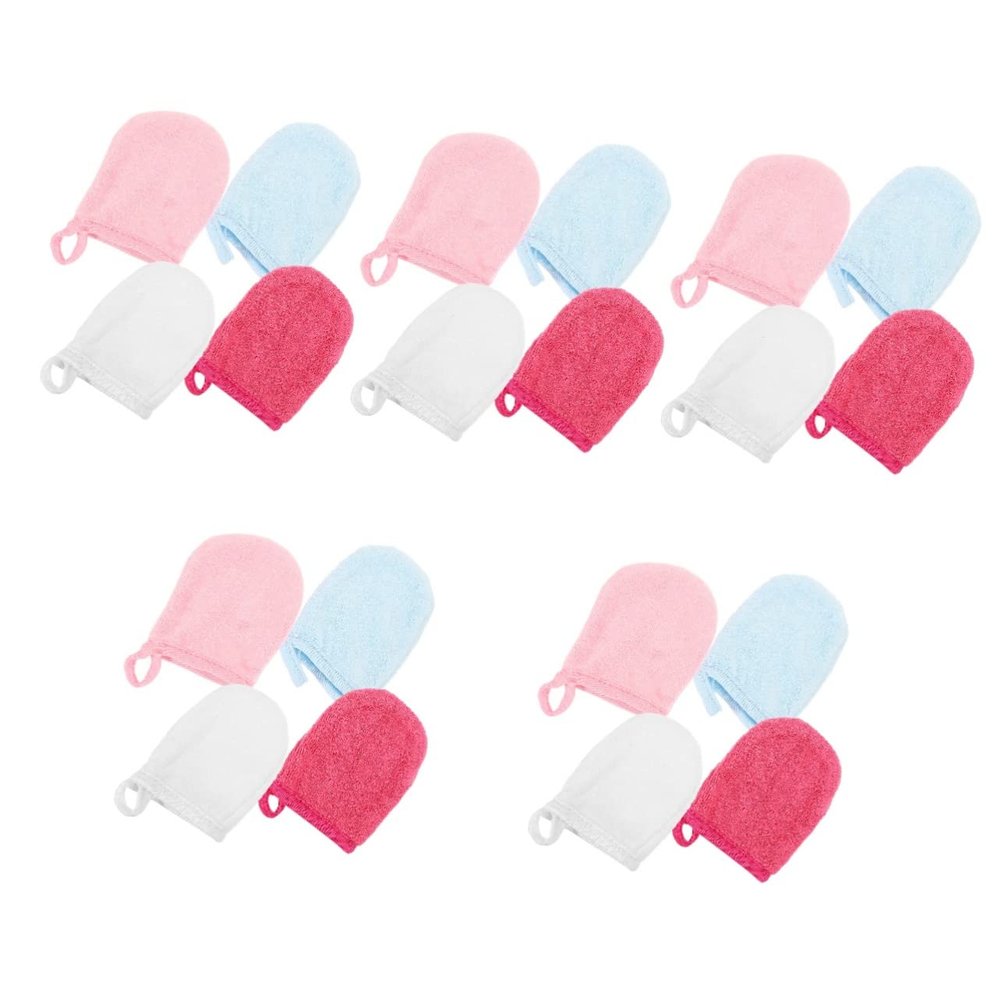Beatifufu 20pcs Comfortable Sleep Mask Mitts Face Cleaning Gloves Reusable Makeup Remover Mitts for Women Men