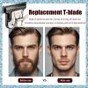 40mm Replacement Detachable Stainless Steel T Blade Compatible with Wahl All in One Lithium Ion Trimmer 2144 9818 9818L 9864 9864SS 9888 9854 9860 (Black 3 Pack) view 2