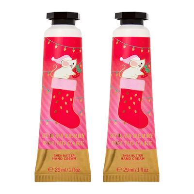 Bath and Body Strawberry Pound Cake Shea Butter Hand Cream | Set of 2 (1 Oz Each)