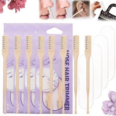 LSQYLX Bloame Nose Hair Trimmer, 2-in-1 Nasal Hair Cutter, Bloame Nose Trimmer, Double Head Nostril Hair Remover Tool, 360Rotating Nose Hair Trimmer with Ear Picker, for Men Women (8 PCS, 1 Side)