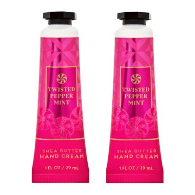 Bath and Body Twisted Peppermint Shea Butter Hand Cream | Set of 2 (1 Oz Each)