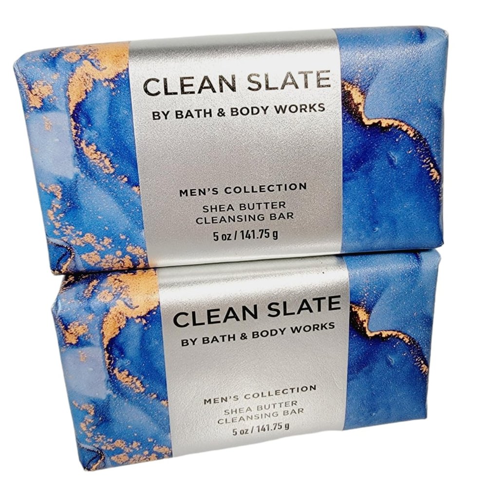 2 CLEAN SLATE bath body Mens Cleansing Soap Bars 5oz