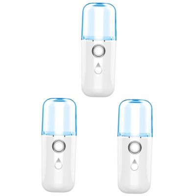 Beatifufu 3pcs Nano Spray Portable Face Humidifier Warm Mist Humidifier USB Rechargeable Beauty Instrument for Lady Random Style