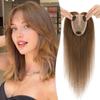TESSHAIR Human Hair Topper for Women No Bangs, 100% Remy Toppers Hair Pieces for Women,150% Density, No Tangle & Smooth, 16 Inch #Medium Brown view 1