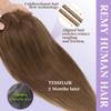 TESSHAIR Human Hair Topper for Women No Bangs, 100% Remy Toppers Hair Pieces for Women,150% Density, No Tangle & Smooth, 16 Inch #Medium Brown view 4