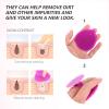 MERRYHAPY 4pcs Silicone Deep Cleaning Facial Brush Gentle Exfoliating Handheld Face Scrubber for Skin Types Purple Green Red Orange for Cleansing and Pore Care view 4