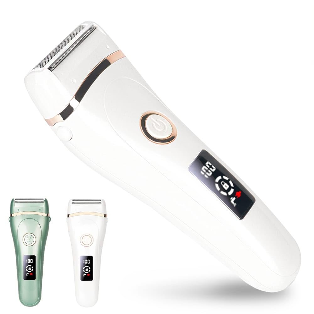 Hair Trimmer for Women Shaving Painless Epilator Electric Armpit Leg Pubic Body (White)