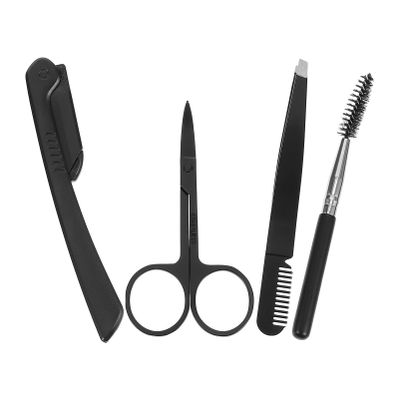 NOLITOY Stainless Steel Eyebrow Care Kit Shaper Scissors Tweezers Trimmer for Men Women