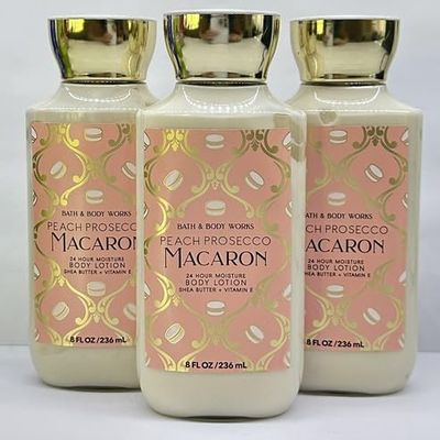 3 PEACH PROSECCO MACAROON body lotion bath & body