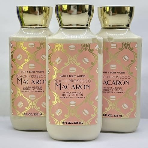 3 PEACH PROSECCO MACAROON body lotion bath & body