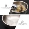 NOLITOY 2pcs Professional Men s Shaving Brush Set with Stainless Steel Soap Bowl for Wet Shaving Includes Durable Brush and Bowl for Superior Grooming Experience view 3