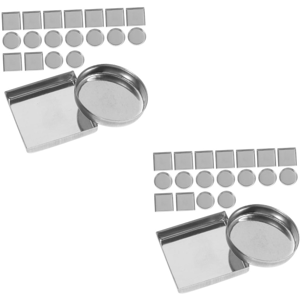 Baluue 60pcs Empty Metal Makeup Pans for Eyeshadow Blush and Lipstick Round and Square Palette Lightweight and Portable for Travel for Makeup Artists and Enthusiasts