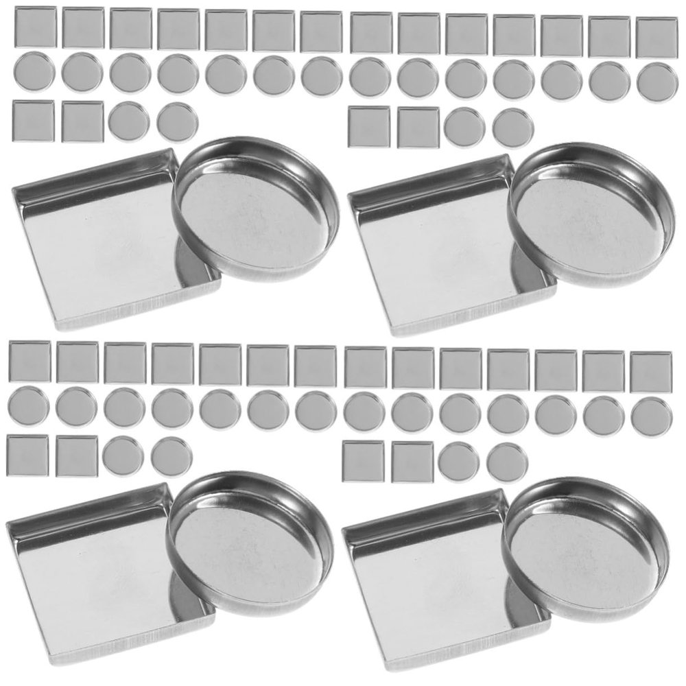 Baluue 120pcs Empty Metal Makeup Pans for Eyeshadow Blusher and for Magnetic Cosmetic Organization Lightweight Travel-friendly Design