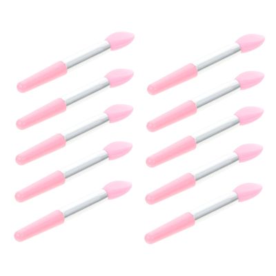 Baluue 10pcs Silicone Lip Brush Versatile Makeup Applicators for Lip Eyeshadow and Mask Comfortable Grip Lightweight for Home Professional Use