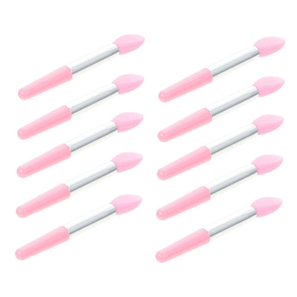 Baluue 10pcs Silicone Lip Brush Versatile Makeup Applicators for Lip Eyeshadow and Mask Comfortable Grip Lightweight for Home Professional Use