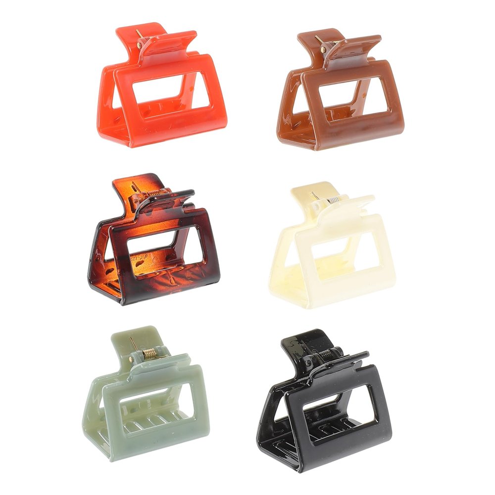 Baluue 6pcs Square Clips for Hair Non- Hair Styling Accessories for Women and Girls for Bathing Makeup and Daily Use