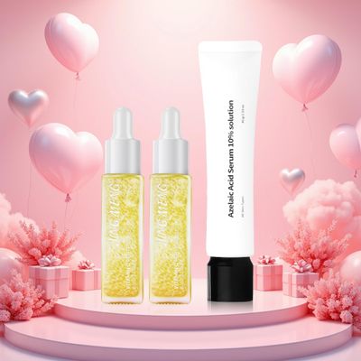 2 PCS JING MENG VITAMIN C PEPTIDES SERUM, 10% AZELAIC ACID SERUM, MAKE THE SKIN FIRMER, BOOST RADIANCE, SMOOTH THE LOOK OF UNEVEN COMPLEXION