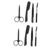 FRCOLOR 2sets Stainless Steel Eyebrow Trimmer Kit Scissors Tweezers Brush Razor for Shaping Trimming view 1