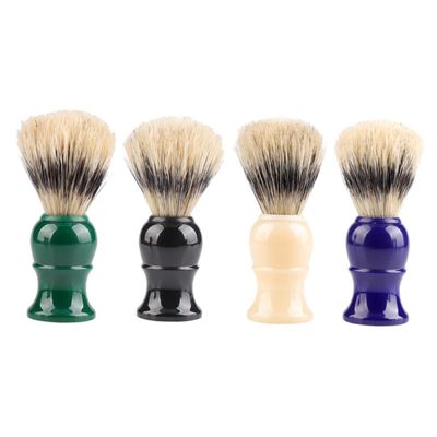 MERRYHAPY 4-piece Men's Shaving Set Brush Plastic Handle Beard Care Portable Kit
