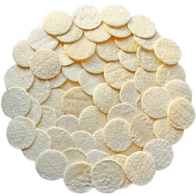 54 Pack Natural Loofah Sponge Exfoliating Face Pads - Facial Body Scrubbers Pad - When Bath Shower and Spa - Loofa Sponges Brush Scrub - Bulk Loofahs Scrubber - Cleansing Skin for Women and Men