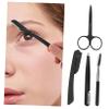 FRCOLOR 3sets Complete Eyebrow Care Kit Trimmer Scissor Clip Tweezers Brush Quality Materials for Easy Grooming view 3