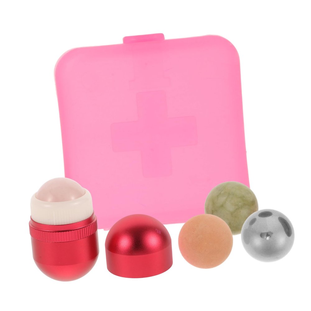 minkissy 1set Volcanic Stone Face Roller Eye Massage Beauty Stick for under Eye Puffiness Relief and Oil Absorption Elegant Casing Facial Massage Tool for Skincare