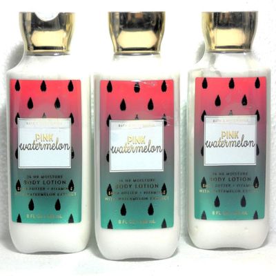 3 PINK WATERMELON Shea, Coconut Oil, bath Body Lotion 8 oz