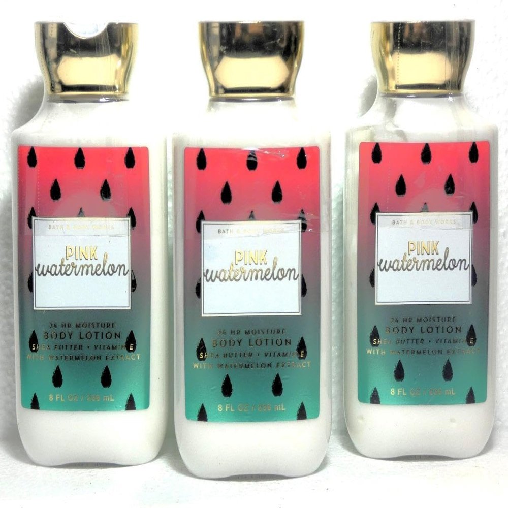 3 PINK WATERMELON Shea, Coconut Oil, bath Body Lotion 8 oz