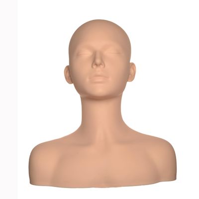 10-1 Big Ear Half Body Soft Silicone Cosmetology Esthetics Manikin Head with Shoulders Multi Function Massage Practice Head Model Wig Hat Display Facial