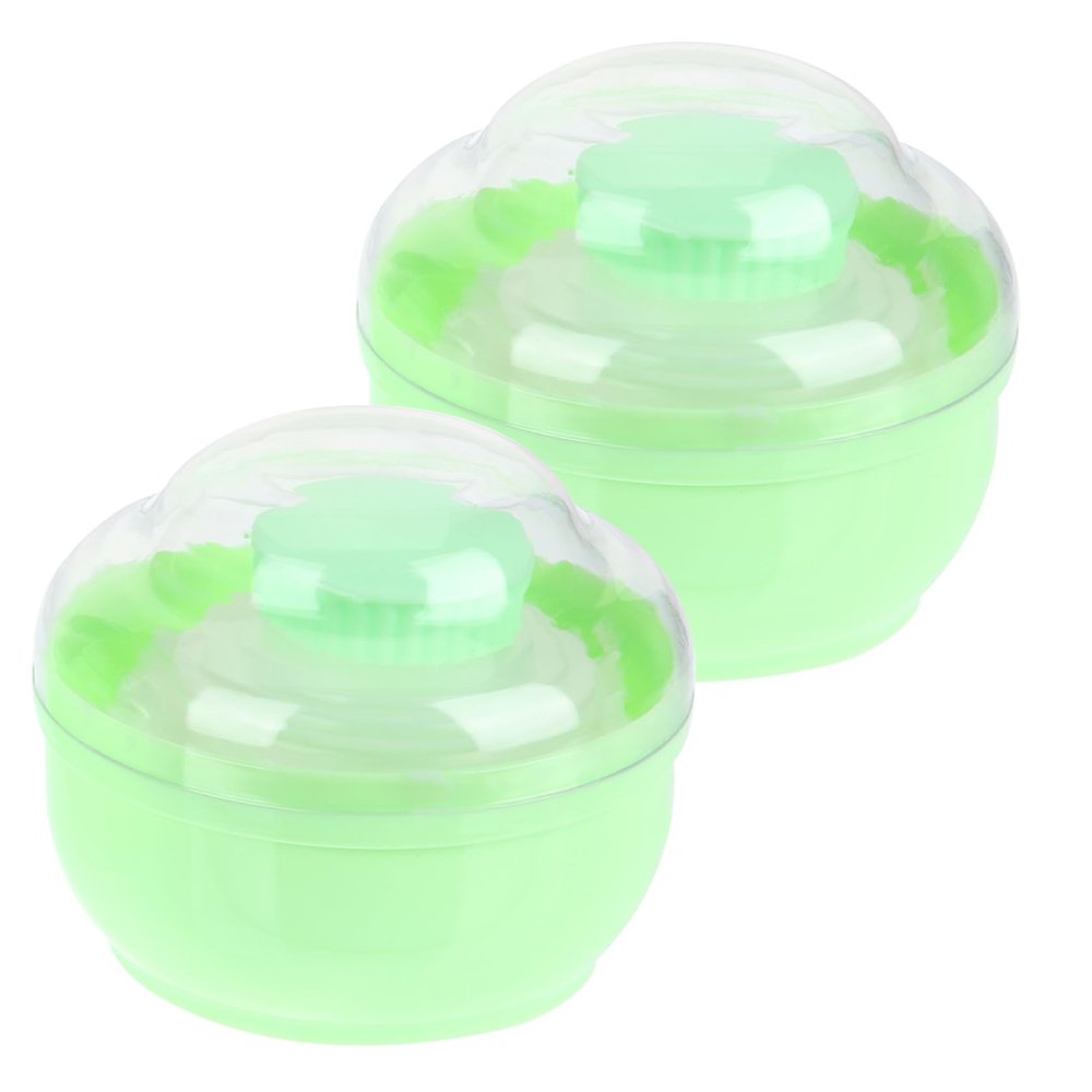 Baluue 2pcs Powder Puff Container Soft Dusting Puff for Body Powder Talcum and Care Convenient for Travel and Daily Use Storage Box