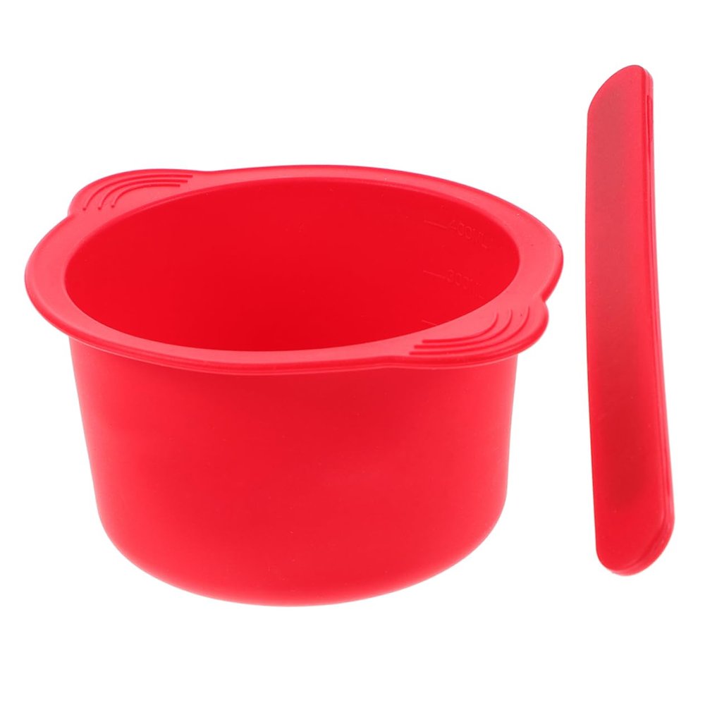 FRCOLOR 2sets Silicone Wax Warmer Liner Bowl High-temperature Resistant Hair Removal Wax Melt Container Mixing Sticks for Home and Salon Use