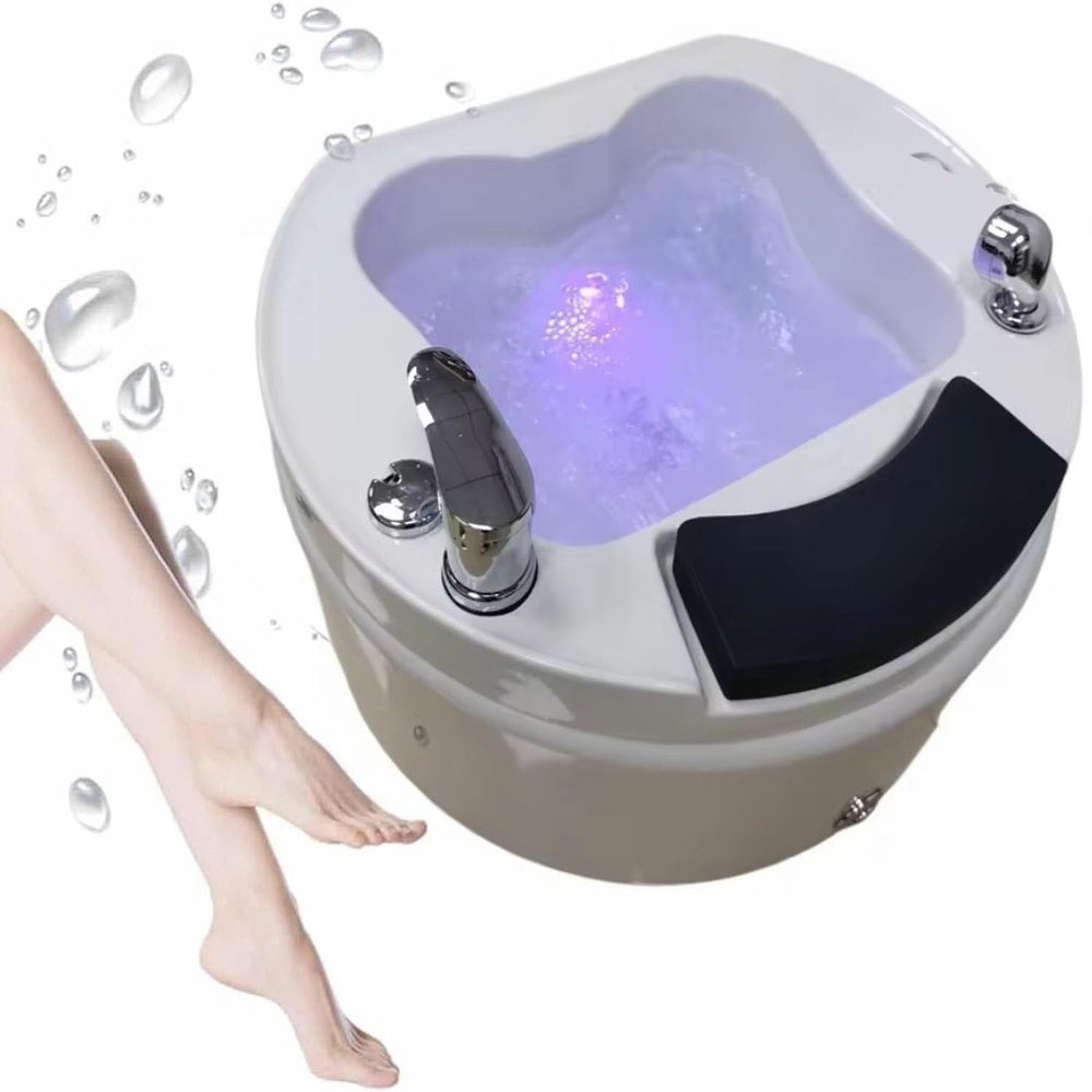WLYPE Portable Foot Spa Bathtub,Pedicure Foot Spa,Pedicure Bowl,Foot Bath,feet spa tub,Acrylic Pedicure Chair Shampoo Sink, Sink Spa Foot Shower Wash Salon, Massage Foot(B)