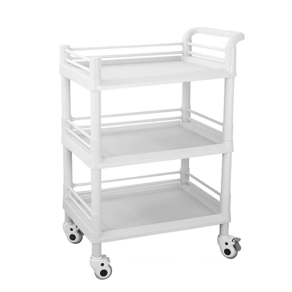 GAAHRQQQ Hairdressing Trolley Recycling Vehicles Salon Cart 3-Shelf Beauty Makeup Spa with Rolling Wheels Hairdressing Tool Storage Trolley Hospital Medical Equipment Organizer Rack 54X37X98Cm