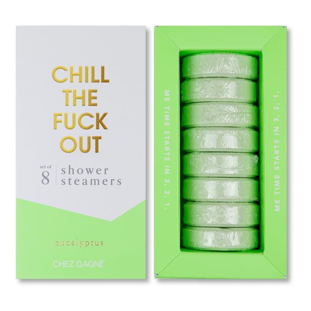 Shower Steamers Aromatherapy (Set of 8)  Vegan, Cruelty-Free, Made in USA  Paraben, Sulfate & Phthalate-Free  Choose Your Scent  Stress Relief (Chill The F*ck Out - Eucalyptus)
